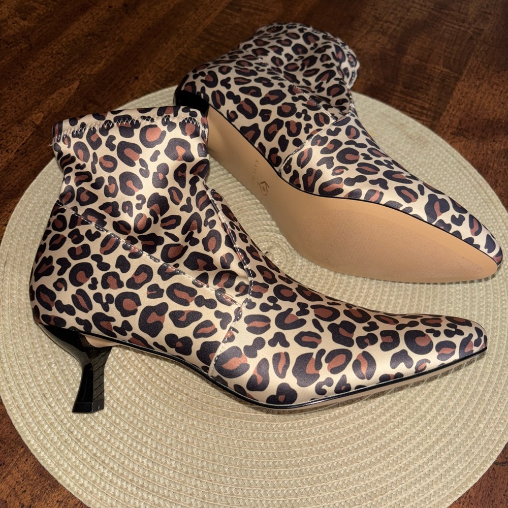 Katy Perry Collections “Bridgette” Leopard Print Ankle Boots - Cream/Brown/Black - Picture 3 of 5